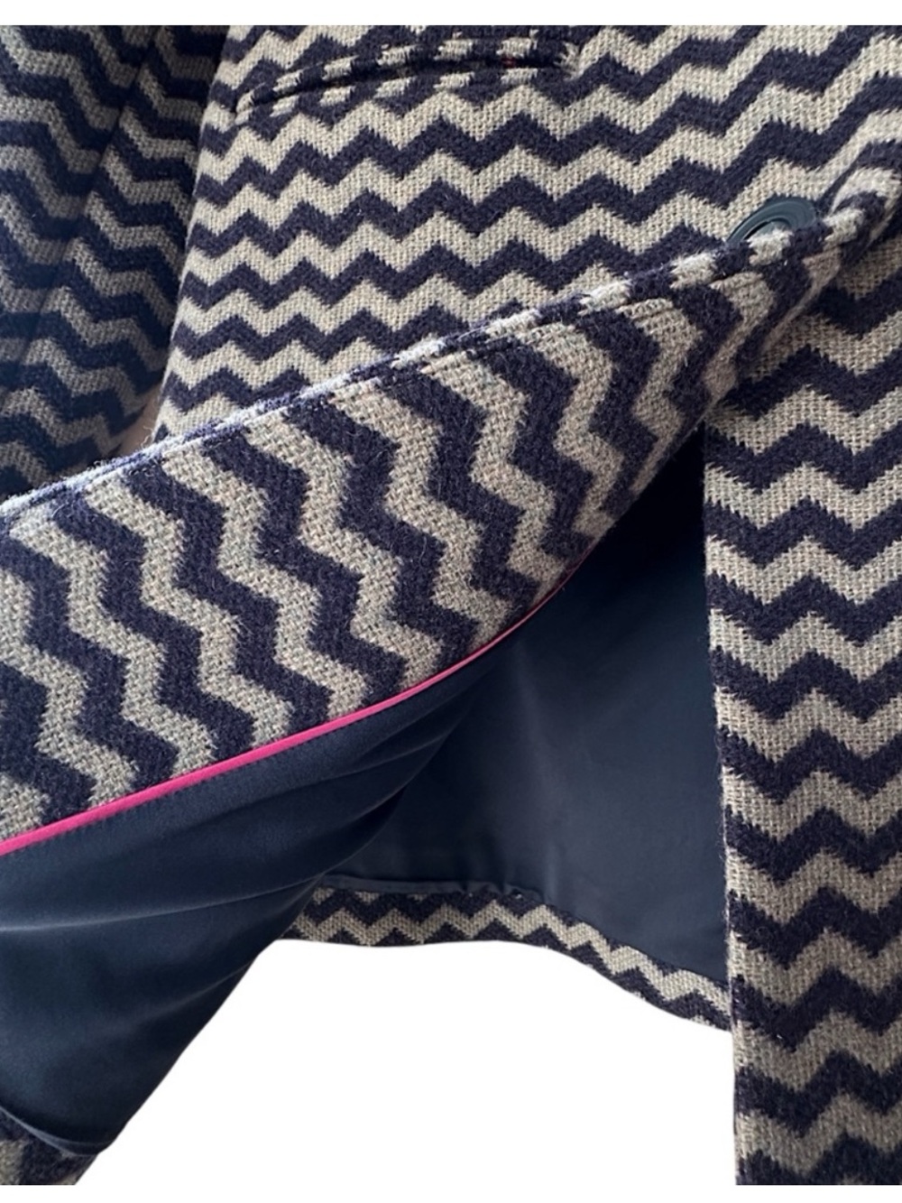 BODEN AMELIA WOOL COAT  NEW CHEVRON ZIG ZAG PATTERN POCKETS LINED |SIZE 8 - Picture 9 of 16
